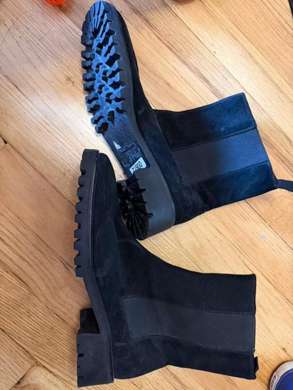 Salvatore Ferragamo Black Suede Chelsea Boots Women's Size